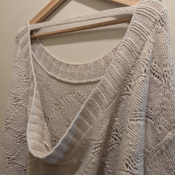 Inhabit Textured Knit Cream 100% Cashmere Relaxed Fit Long Sleeve Sweater- M - Picture 8 of 11
